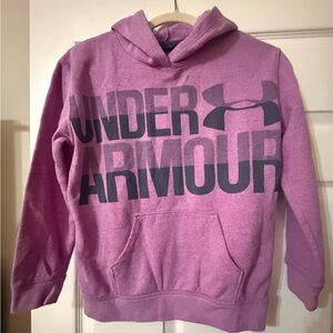 Under Armour Lavender Hoodie with Dark Blue Logo, Youth Medium
